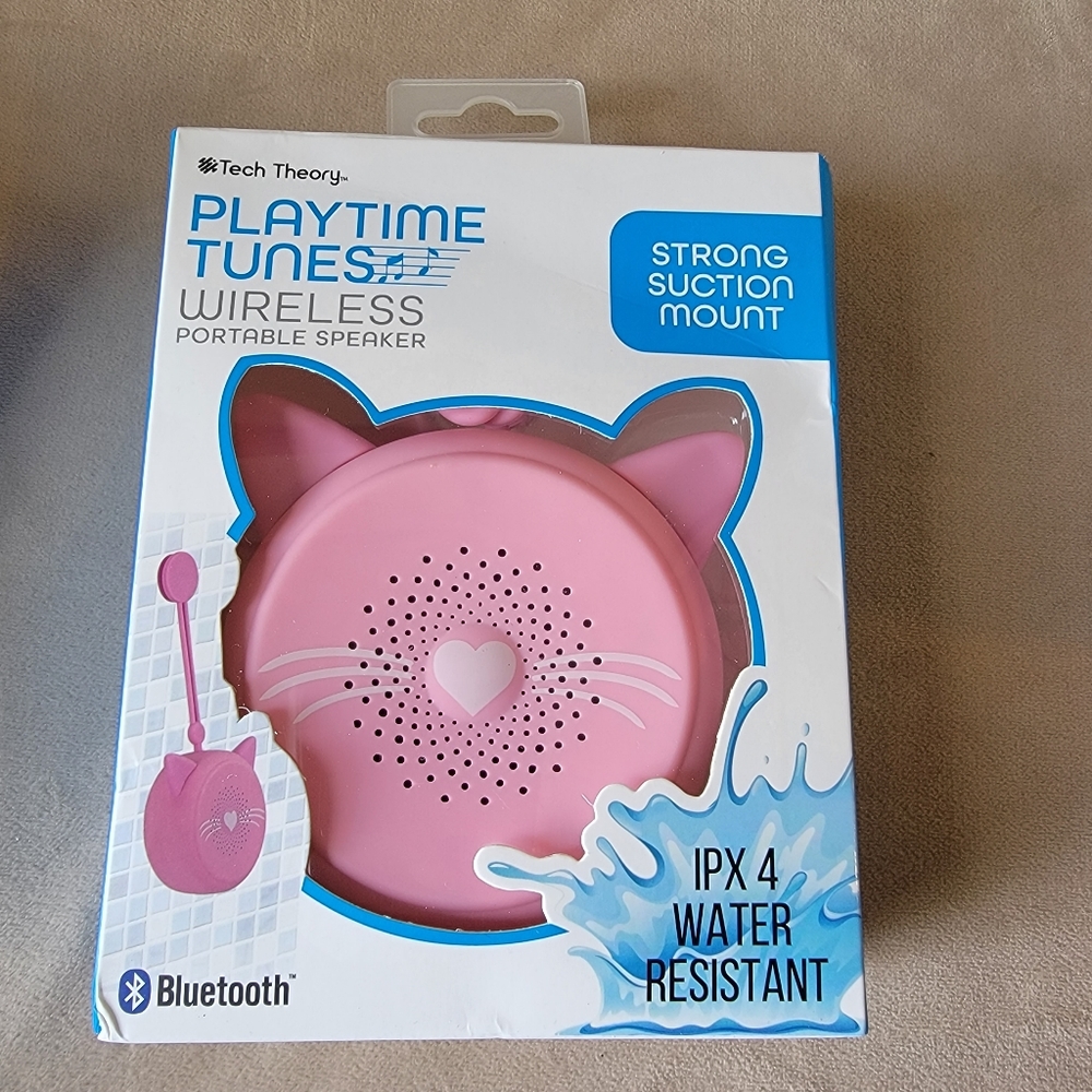 Platime Portable Wireless Pink Cat Suction Speaker Waterproof
